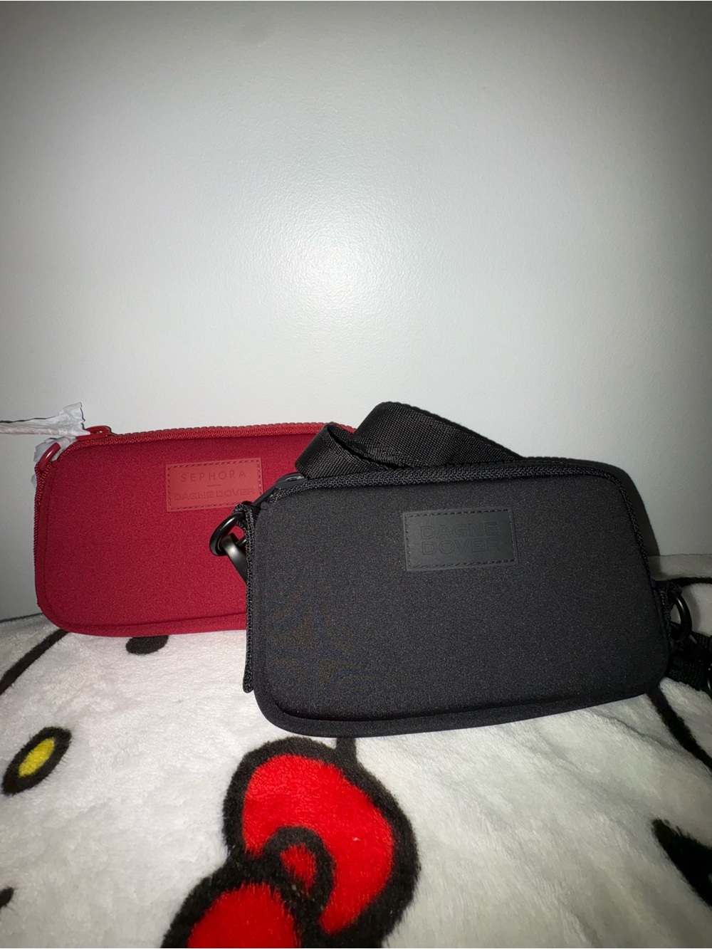 Dagne Dover Crossbody Bag Black and Red